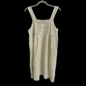 Petite Plume Girls 12 Yellow‎ floral Print Tank Nightgown Dress Pajamas Ruffles